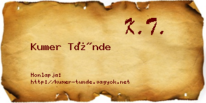 Kumer Tünde névjegykártya